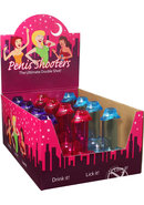 Penis Shooters Double Shot Glasses - Assorted Colors Counter Display (12 Per Display)