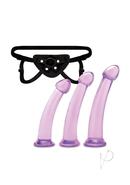 Lux Fetish Size Up Dildo And Harness Pegging Training Set (3 Piece) - Purple